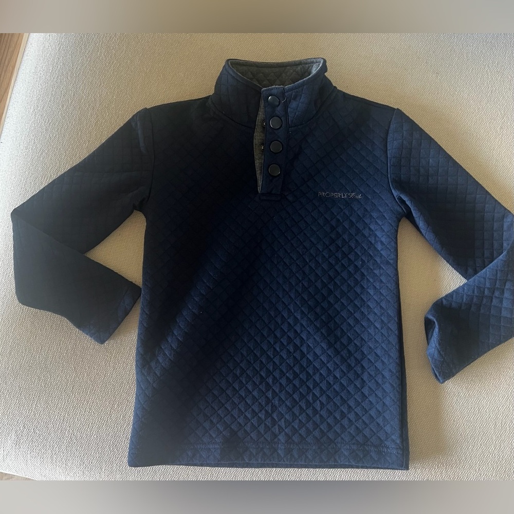 Navy Blue Kids Quilted Sweatshirt